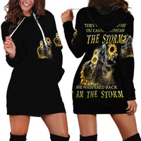 I Am The Storm Reaper Sunflower Roses Wings Hoodie Dress - Wonder Print Shop