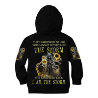 I Am The Storm Reaper Sunflower Roses Wings Kid Hoodie - Wonder Print Shop