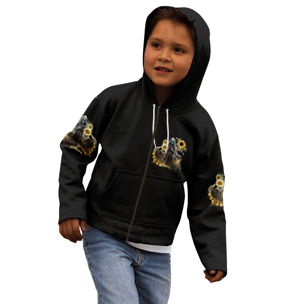I Am The Storm Reaper Sunflower Roses Wings Kid Hoodie - Wonder Print Shop