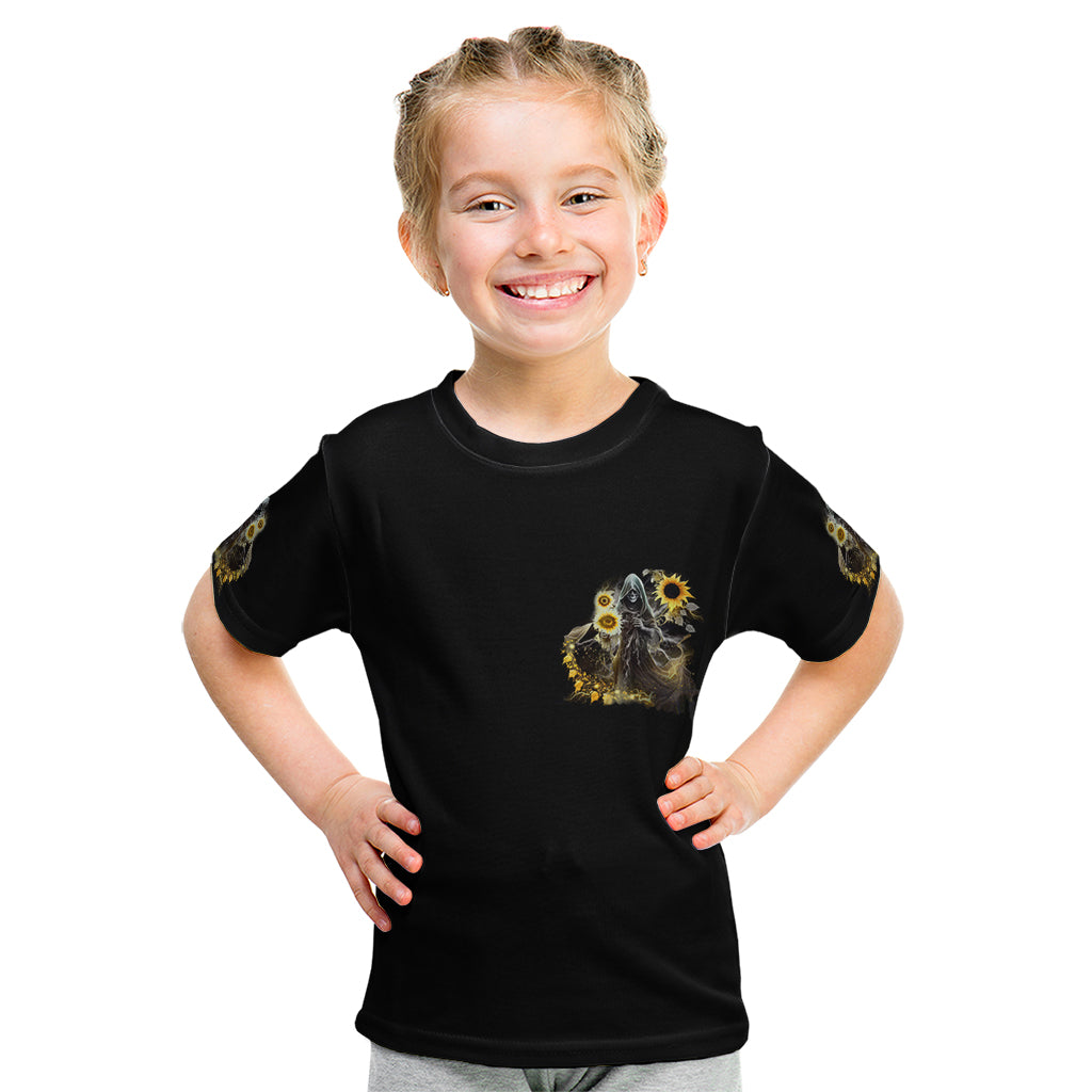 I Am The Storm Reaper Sunflower Roses Wings Kid T Shirt - Wonder Print Shop