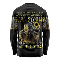 I Am The Storm Reaper Sunflower Roses Wings Long Sleeve Shirt - Wonder Print Shop
