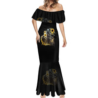 I Am The Storm Reaper Sunflower Roses Wings Mermaid Dress - Wonder Print Shop