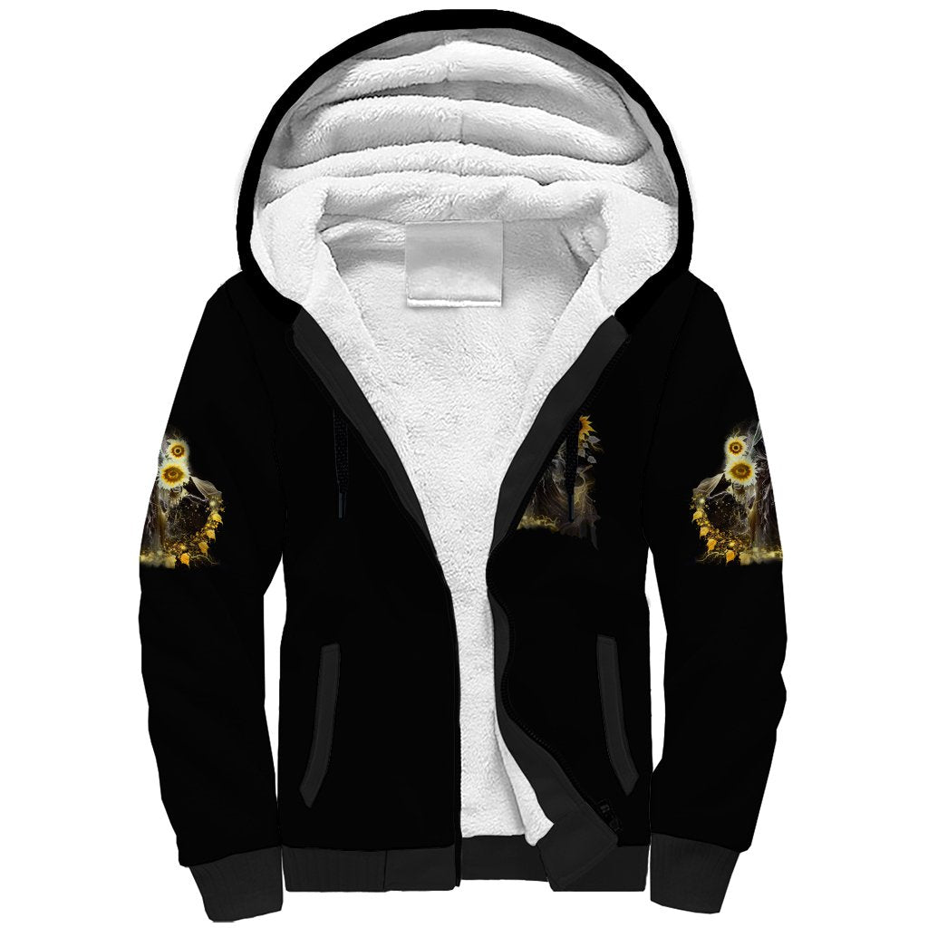I Am The Storm Reaper Sunflower Roses Wings Sherpa Hoodie - Wonder Print Shop