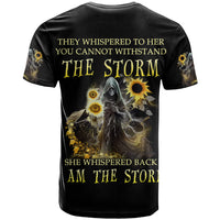 I Am The Storm Reaper Sunflower Roses Wings T Shirt - Wonder Print Shop