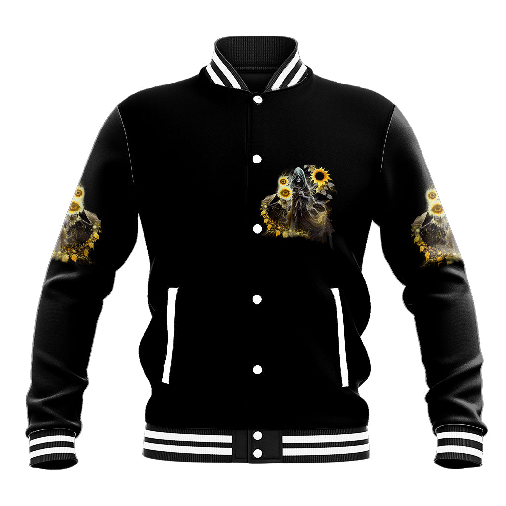 I Am The Storm Reaper Sunflower Roses Wings Baseball Jacket - Wonder Print Shop