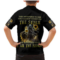 I Am The Storm Reaper Sunflower Roses Wings Family Matching Mermaid Dress and Hawaiian Shirt - Wonder Print Shop