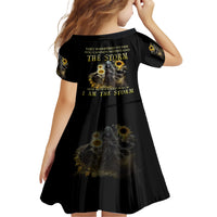 I Am The Storm Reaper Sunflower Roses Wings Family Matching Short Sleeve Bodycon Dress and Hawaiian Shirt - Wonder Print Shop