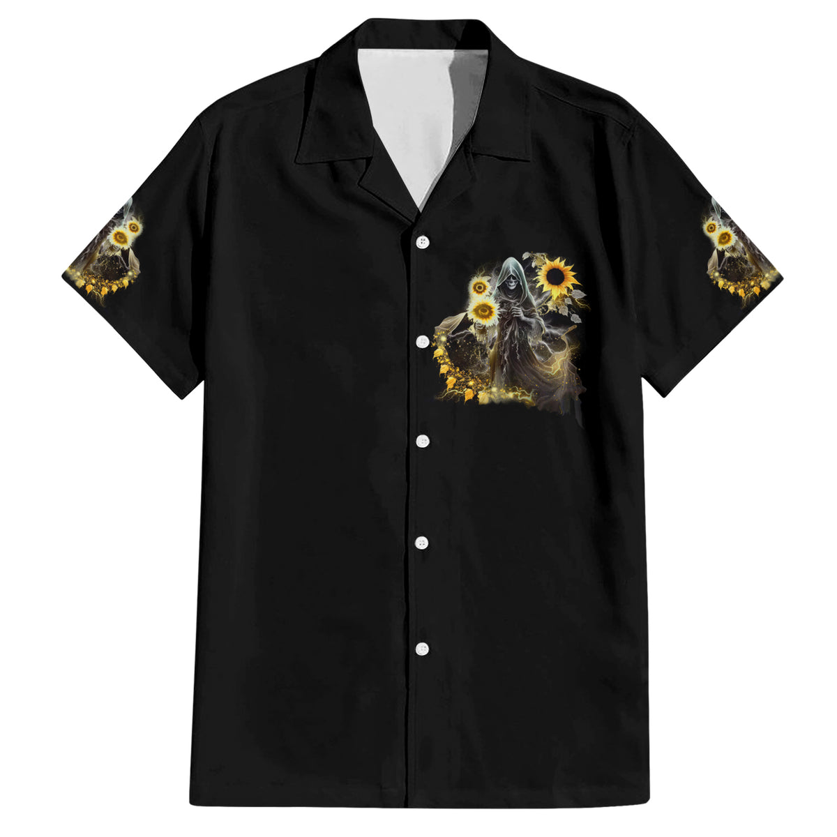 I Am The Storm Reaper Sunflower Roses Wings Family Matching Short Sleeve Bodycon Dress and Hawaiian Shirt - Wonder Print Shop