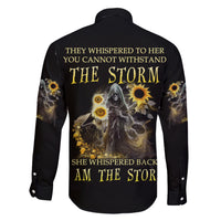I Am The Storm Reaper Sunflower Roses Wings Family Matching Short Sleeve Bodycon Dress and Hawaiian Shirt - Wonder Print Shop