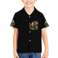 I Am The Storm Reaper Sunflower Roses Wings Family Matching Short Sleeve Bodycon Dress and Hawaiian Shirt - Wonder Print Shop