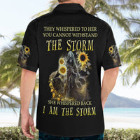 I Am The Storm Reaper Sunflower Roses Wings Hawaiian Shirt - Wonder Print Shop