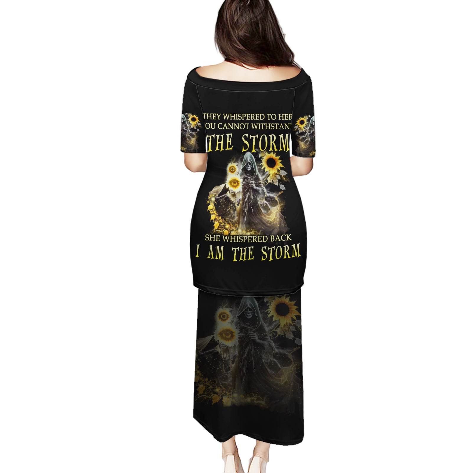 I Am The Storm Reaper Sunflower Roses Wings Puletasi - Wonder Print Shop