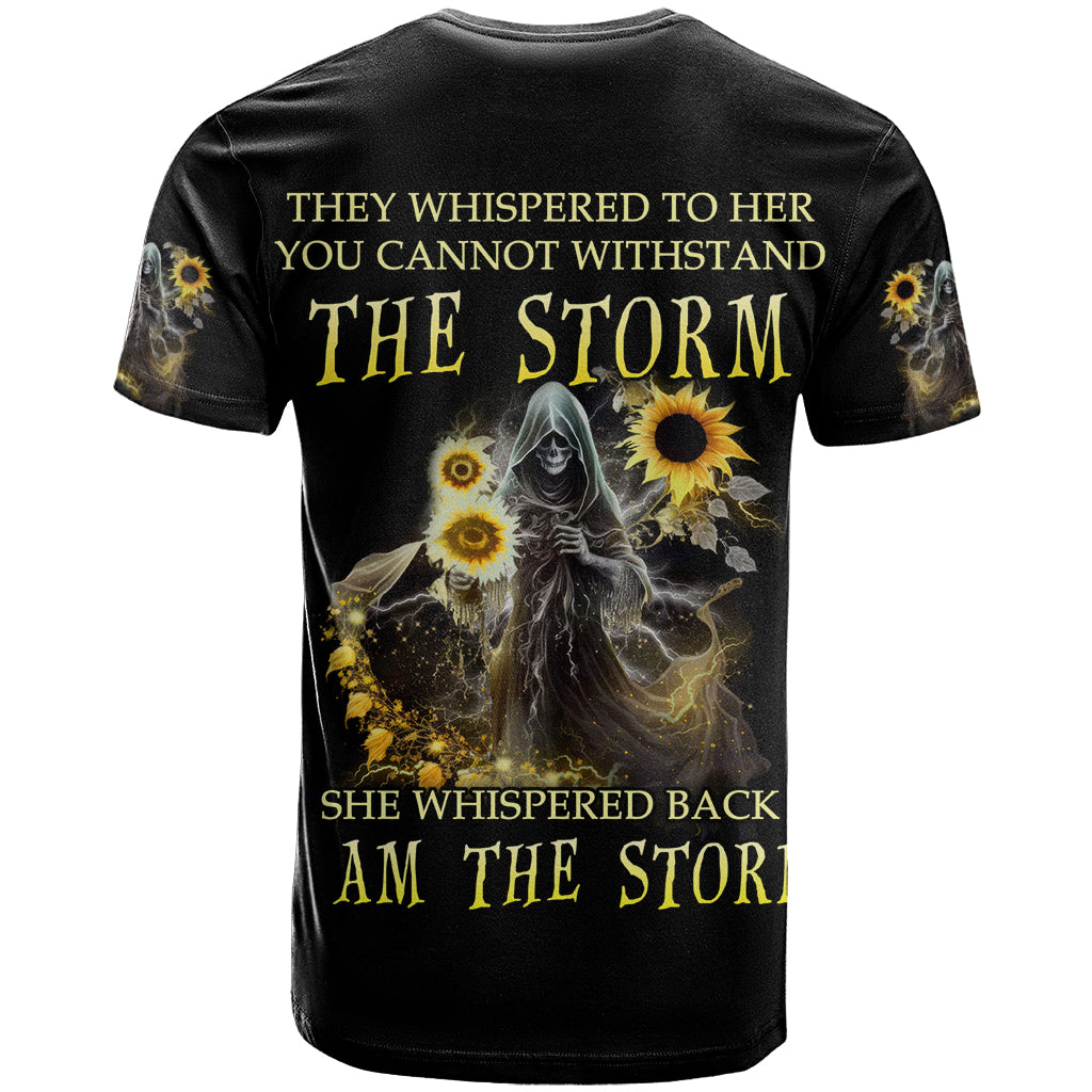 I Am The Storm Reaper Sunflower Roses Wings T Shirt - Wonder Print Shop