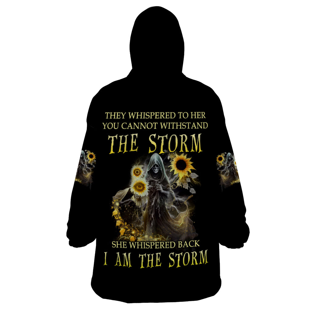I Am The Storm Reaper Sunflower Roses Wings Wearable Blanket Hoodie - Wonder Print Shop