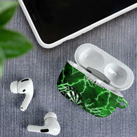 Personalized Darts Lightning Green Storm AirPods Case with Electric Energy Pattern and Dartboard Graphics - Wonder Print Shop