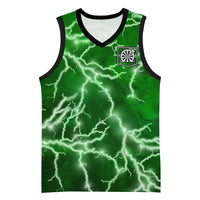 Personalized Darts Lightning Green Storm Basketball Jersey with Electric Energy Pattern and Dartboard Graphics - Wonder Print Shop