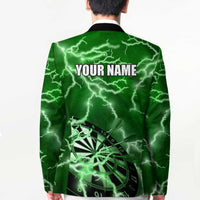 Personalized Darts Lightning Green Storm Blazer with Electric Energy Pattern and Dartboard Graphics - Wonder Print Shop