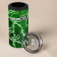 Personalized Darts Lightning Green Storm 4 in 1 Can Cooler Tumbler with Electric Energy Pattern and Dartboard Graphics - Wonder Print Shop