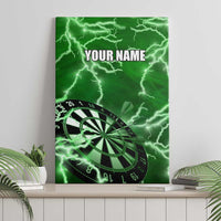 Personalized Darts Lightning Green Storm Canvas Wall Art with Electric Energy Pattern and Dartboard Graphics - Wonder Print Shop