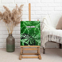 Personalized Darts Lightning Green Storm Canvas Wall Art with Electric Energy Pattern and Dartboard Graphics - Wonder Print Shop