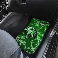 Personalized Darts Lightning Green Storm Car Mats with Electric Energy Pattern and Dartboard Graphics - Wonder Print Shop
