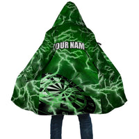 Personalized Darts Lightning Green Storm Cloak with Electric Energy Pattern and Dartboard Graphics - Wonder Print Shop