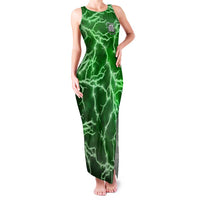 Personalized Darts Lightning Green Storm Family Matching Tank Maxi Dress and Hawaiian Shirt with Electric Energy Pattern and Dartboard Graphics - Wonder Print Shop