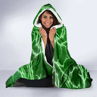 Personalized Darts Lightning Green Storm Hooded Blanket with Electric Energy Pattern and Dartboard Graphics - Wonder Print Shop