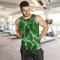 Personalized Darts Lightning Green Storm Men Tank Top with Electric Energy Pattern and Dartboard Graphics - Wonder Print Shop