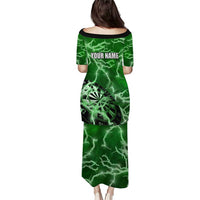 Personalized Darts Lightning Green Storm Puletasi with Electric Energy Pattern and Dartboard Graphics - Wonder Print Shop