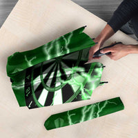 Personalized Darts Lightning Green Storm Umbrella with Electric Energy Pattern and Dartboard Graphics - Wonder Print Shop