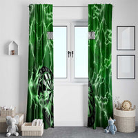 Personalized Darts Lightning Green Storm Window Curtain with Electric Energy Pattern and Dartboard Graphics - Wonder Print Shop