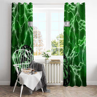 Personalized Darts Lightning Green Storm Window Curtain with Electric Energy Pattern and Dartboard Graphics - Wonder Print Shop