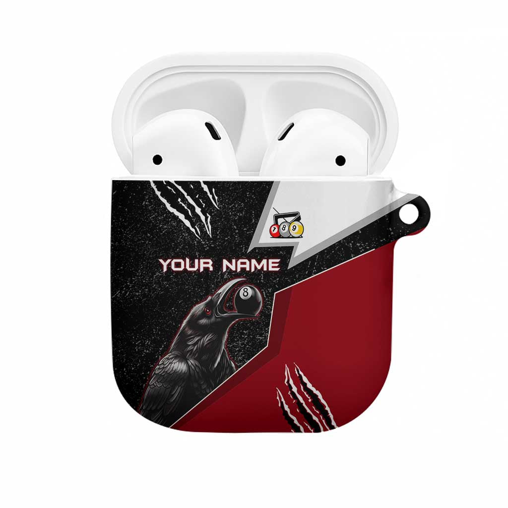 Personalized Raven Billiards AirPods Case with Dark Cemetery Scene and Red Eye Crow Artwork - Wonder Print Shop