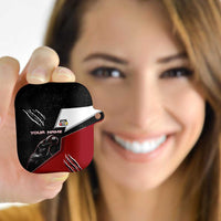 Personalized Raven Billiards AirPods Case with Dark Cemetery Scene and Red Eye Crow Artwork - Wonder Print Shop