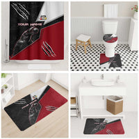Personalized Raven Billiards Bathroom Set with Dark Cemetery Scene and Red Eye Crow Artwork - Wonder Print Shop