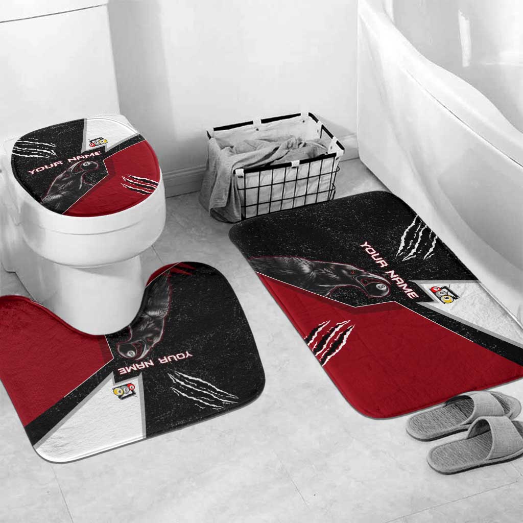 Personalized Raven Billiards Bathroom Set with Dark Cemetery Scene and Red Eye Crow Artwork - Wonder Print Shop