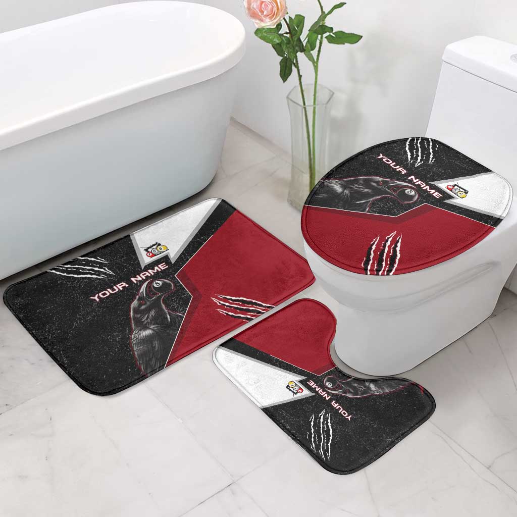 Personalized Raven Billiards Bathroom Set with Dark Cemetery Scene and Red Eye Crow Artwork - Wonder Print Shop