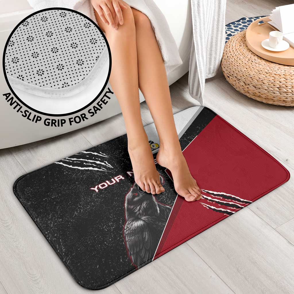 Personalized Raven Billiards Bathroom Set with Dark Cemetery Scene and Red Eye Crow Artwork - Wonder Print Shop