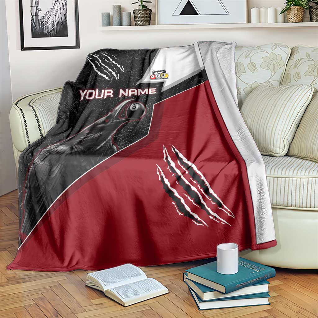 Personalized Raven Billiards Blanket with Dark Cemetery Scene and Red Eye Crow Artwork - Wonder Print Shop