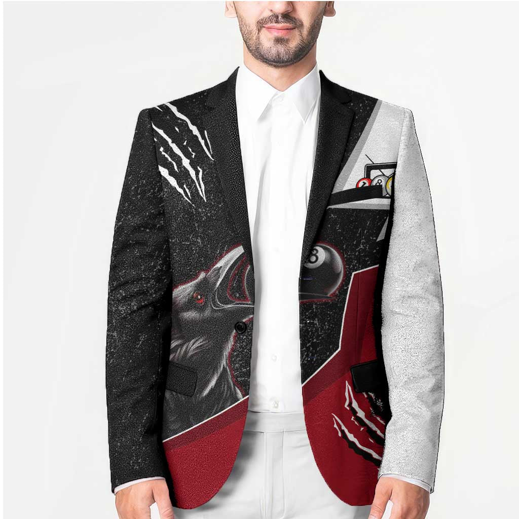 Personalized Raven Billiards Blazer with Dark Cemetery Scene and Red Eye Crow Artwork - Wonder Print Shop