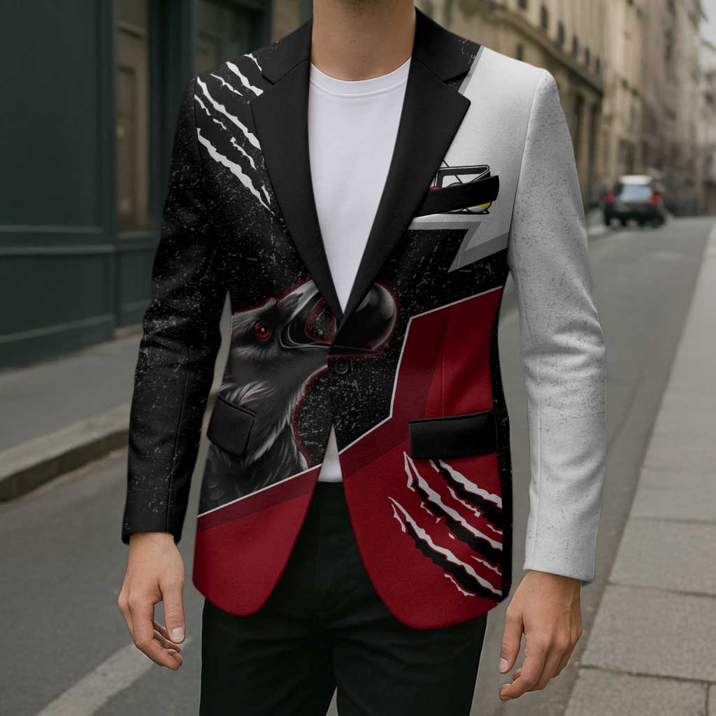 Personalized Raven Billiards Blazer with Dark Cemetery Scene and Red Eye Crow Artwork - Wonder Print Shop