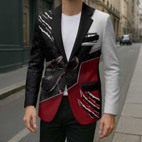 Personalized Raven Billiards Blazer with Dark Cemetery Scene and Red Eye Crow Artwork - Wonder Print Shop
