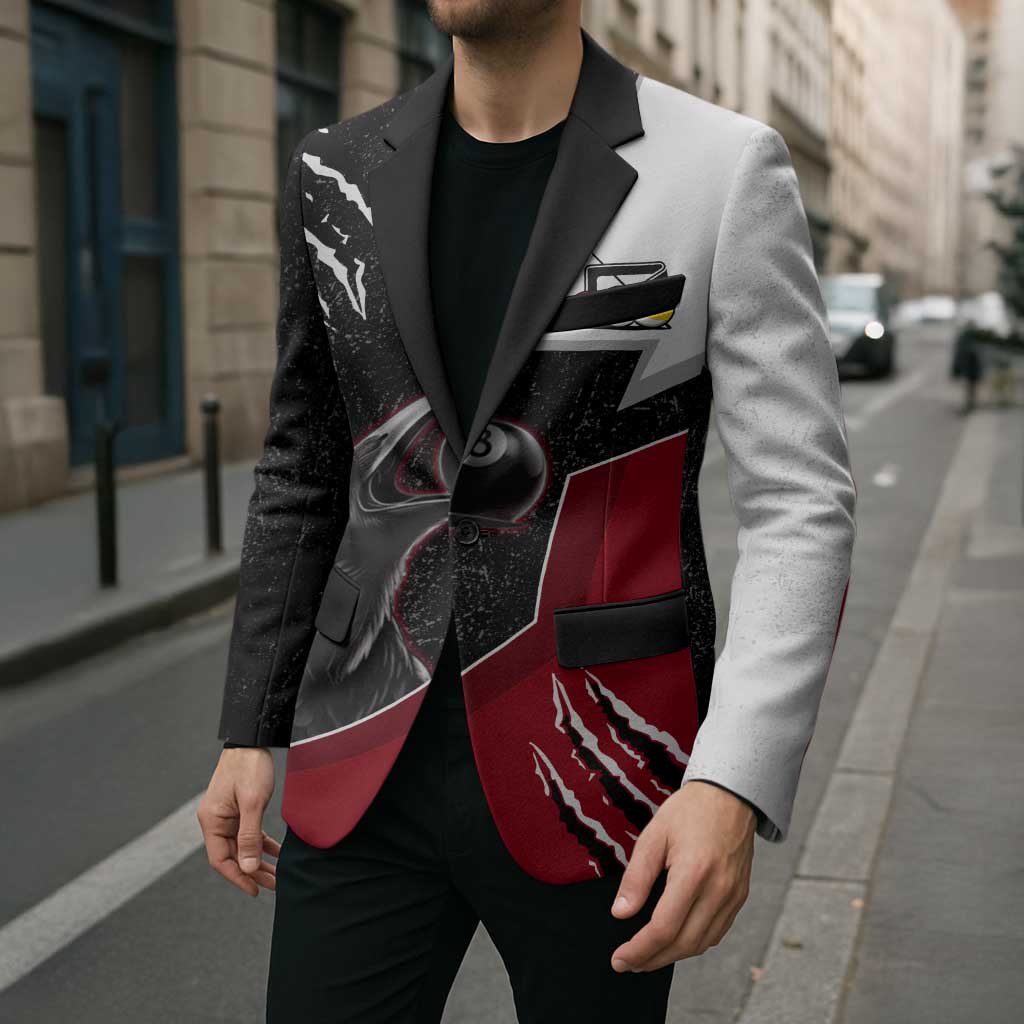 Personalized Raven Billiards Blazer with Dark Cemetery Scene and Red Eye Crow Artwork - Wonder Print Shop
