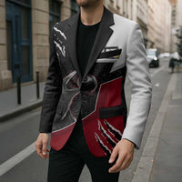 Personalized Raven Billiards Blazer with Dark Cemetery Scene and Red Eye Crow Artwork - Wonder Print Shop
