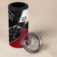 Personalized Raven Billiards 4 in 1 Can Cooler Tumbler with Dark Cemetery Scene and Red Eye Crow Artwork - Wonder Print Shop