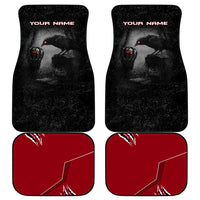 Personalized Raven Billiards Car Mats with Dark Cemetery Scene and Red Eye Crow Artwork - Wonder Print Shop