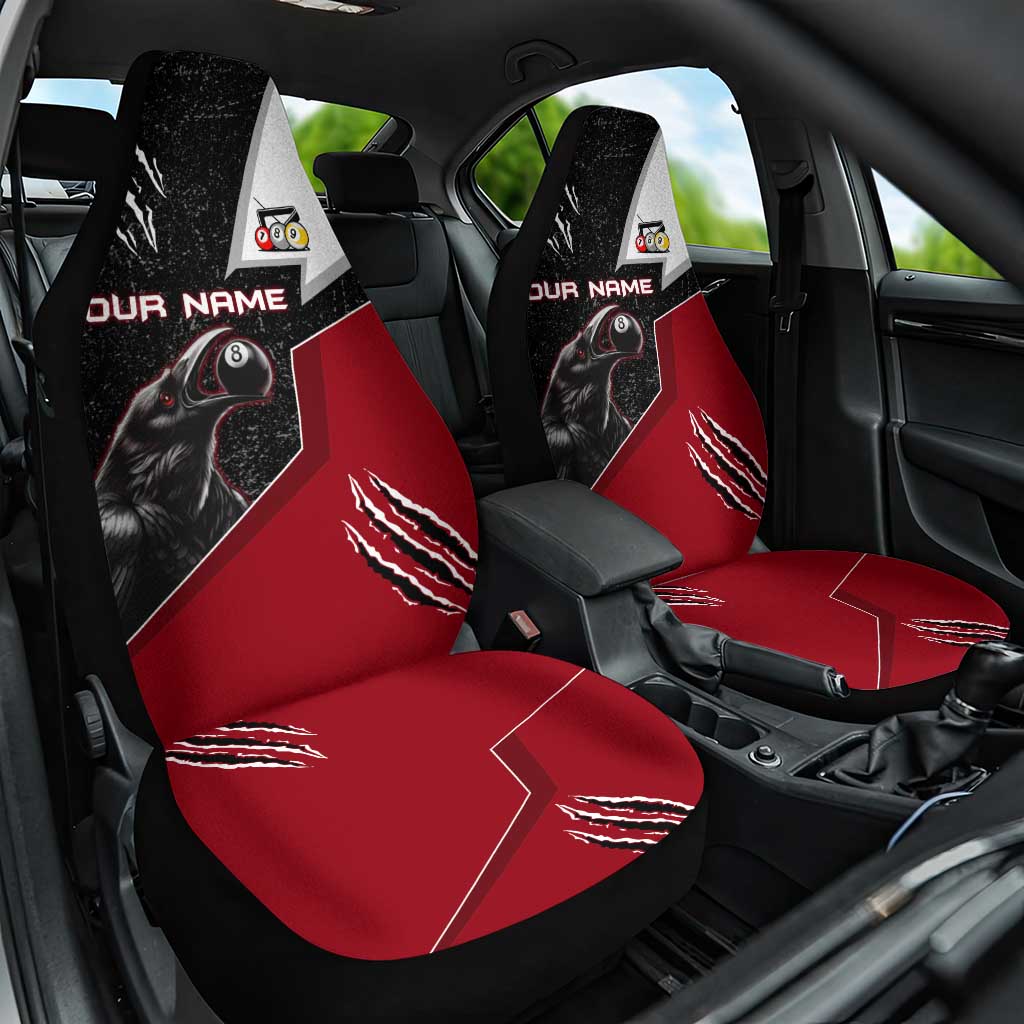 Personalized Raven Billiards Car Seat Cover with Dark Cemetery Scene and Red Eye Crow Artwork - Wonder Print Shop
