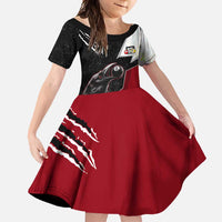 Personalized Raven Billiards Family Matching Mermaid Dress and Hawaiian Shirt with Dark Cemetery Scene and Red Eye Crow Artwork - Wonder Print Shop