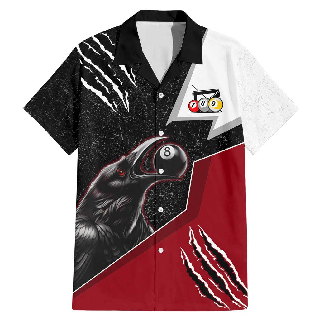 Personalized Raven Billiards Family Matching Mermaid Dress and Hawaiian Shirt with Dark Cemetery Scene and Red Eye Crow Artwork - Wonder Print Shop